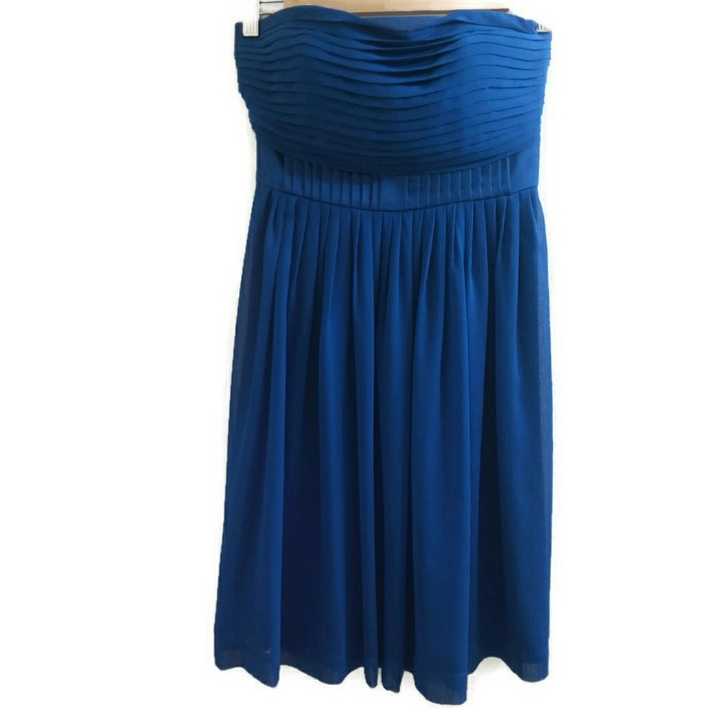 Max & Cleo Strapless Dress Peacock Blue Size 2